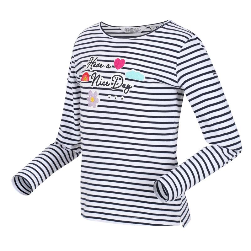 Kinderen/Kinderen Clarabee Gestreept Tshirt met lange mouwen (Marine)