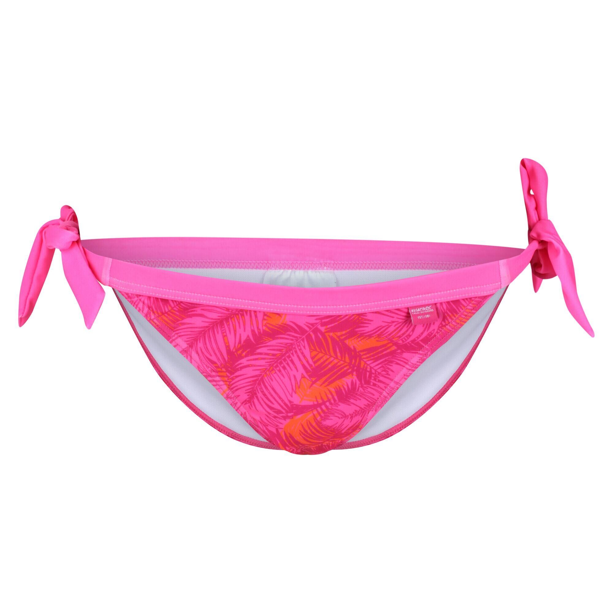 REGATTA Womens/Ladies Flavia Palm Leaf Bikini Bottoms (Fusion Pink)
