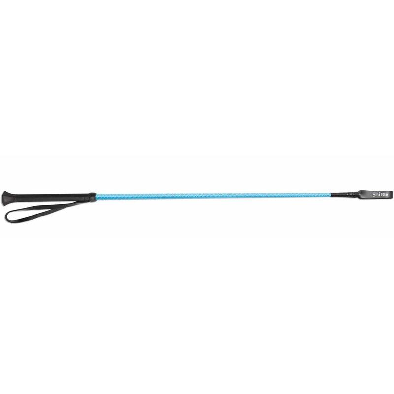 Threaded Leather Horse Riding Whip (Bright Blue)