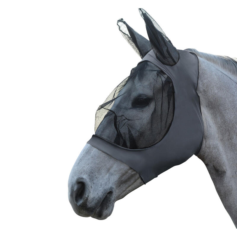 Oeillère pour chevaux avec oreilles (Gris / noir)