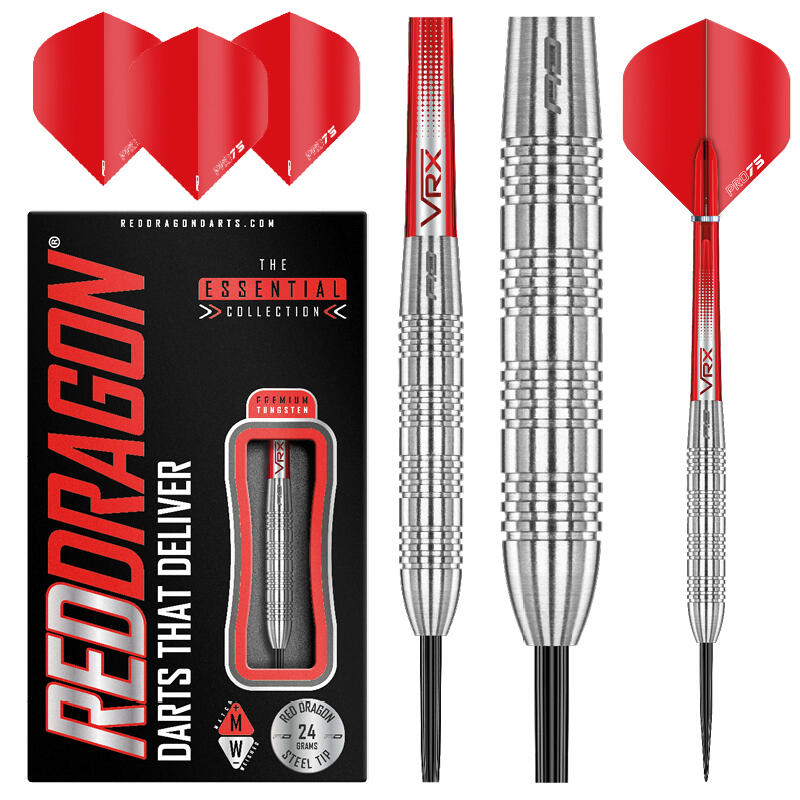 RED DRAGON DARTS RED DRAGON Hell Fire B 24 gram Tungsten Darts Set with Flights and Stems