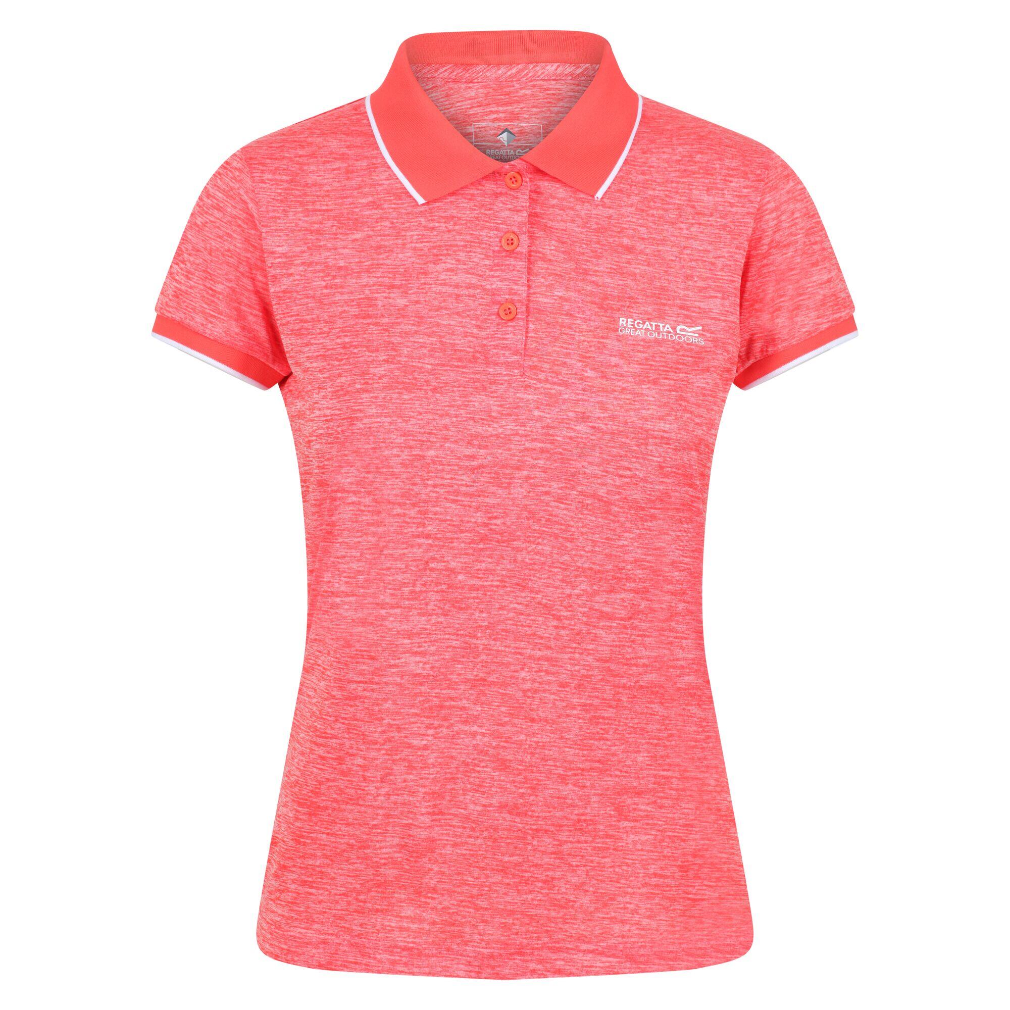 REMEX women's short-sleeved polo shirt (neon coral)