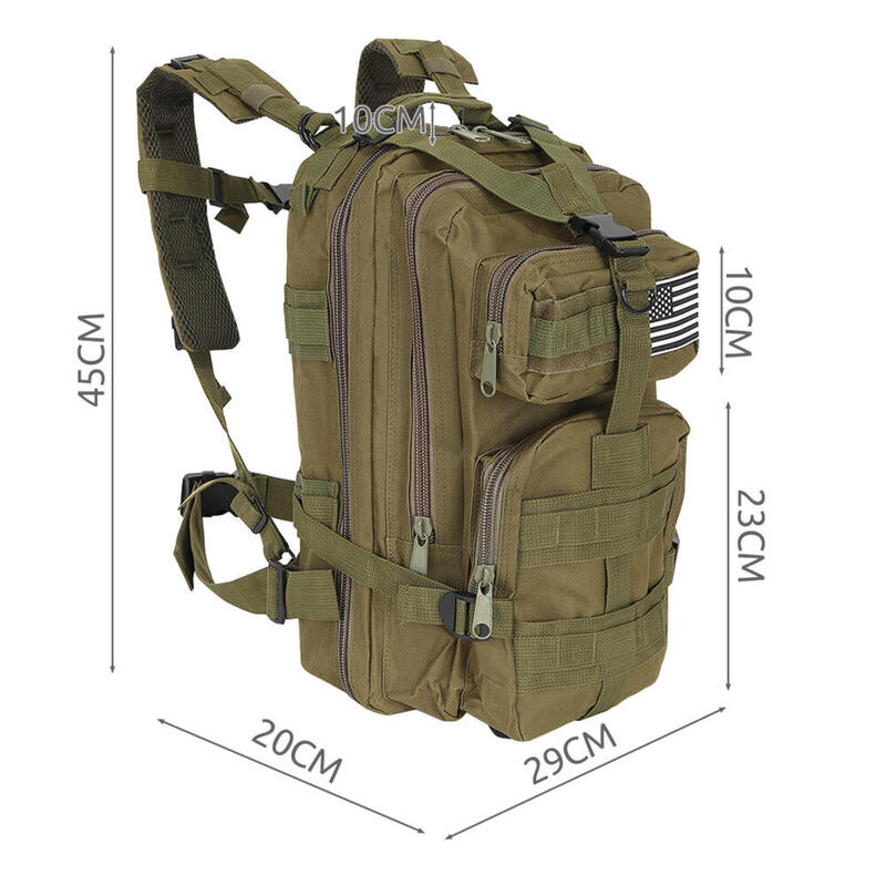 Rucsac tactic, 5 compartimente,  600D, verde, 20 L, 29x20x45 cm, Isotrade