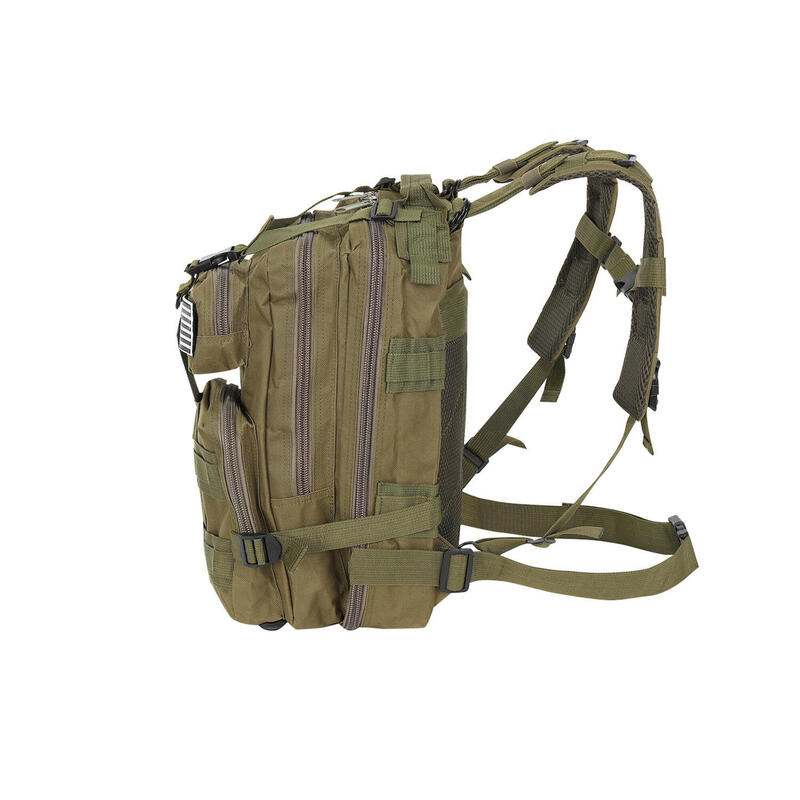 Rucsac tactic, 5 compartimente,  600D, verde, 20 L, 29x20x45 cm, Isotrade