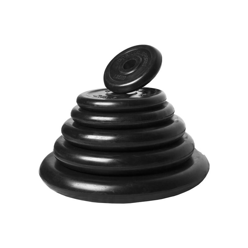 Halterset 108 kg - Gietijzer - Rubber - Halterstang met gewichten - 30 mm