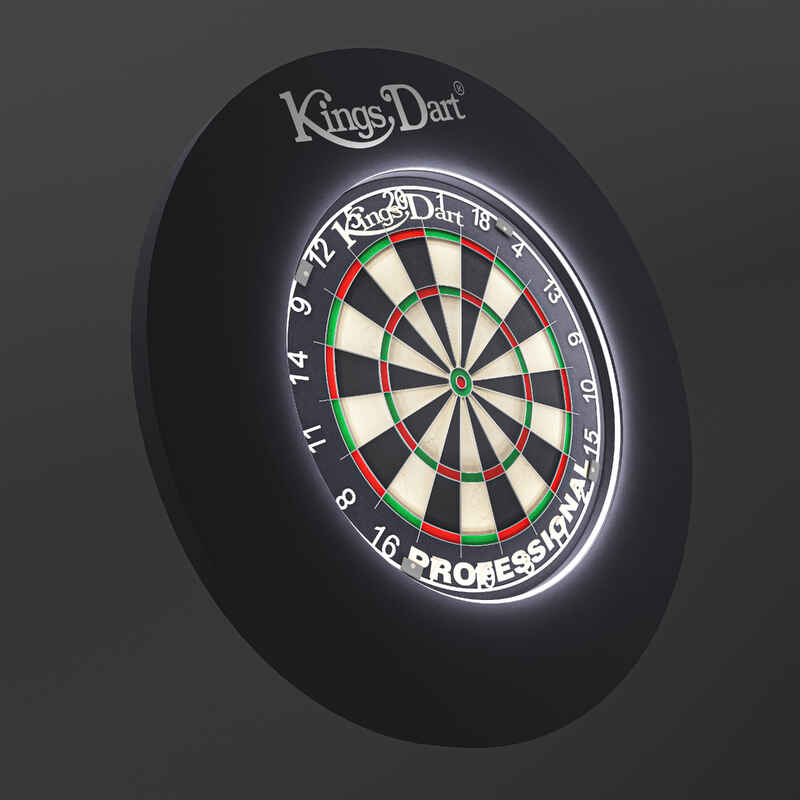 Kings Dart Dart-Set Vision LED mit Dartscheibe Professional, Schwarz