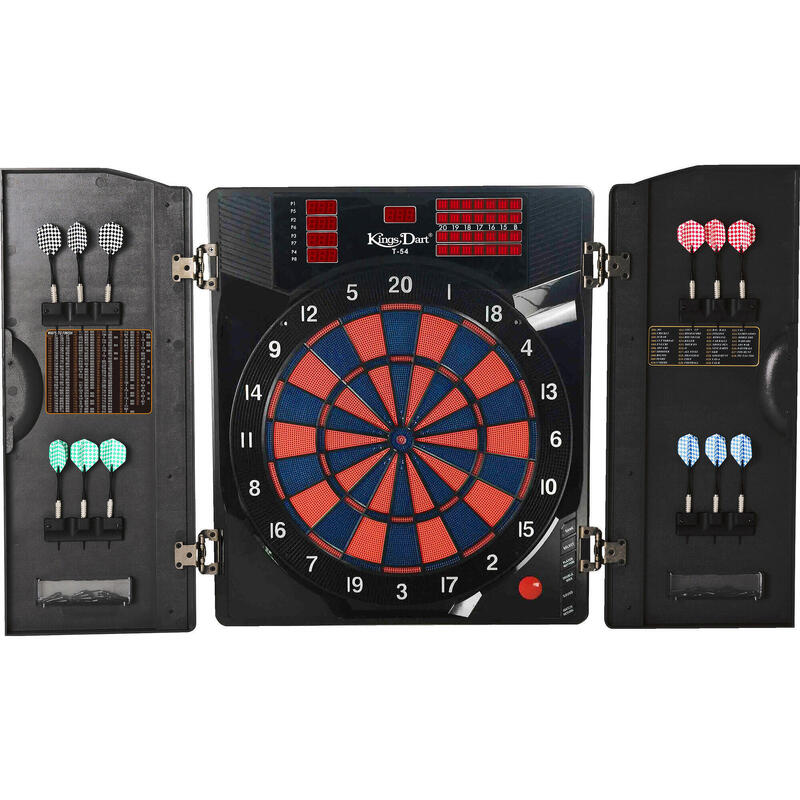 Kings Dart Elektronische Dartscheibe Cabinett, mit 211 Spielvarianten, bis 8