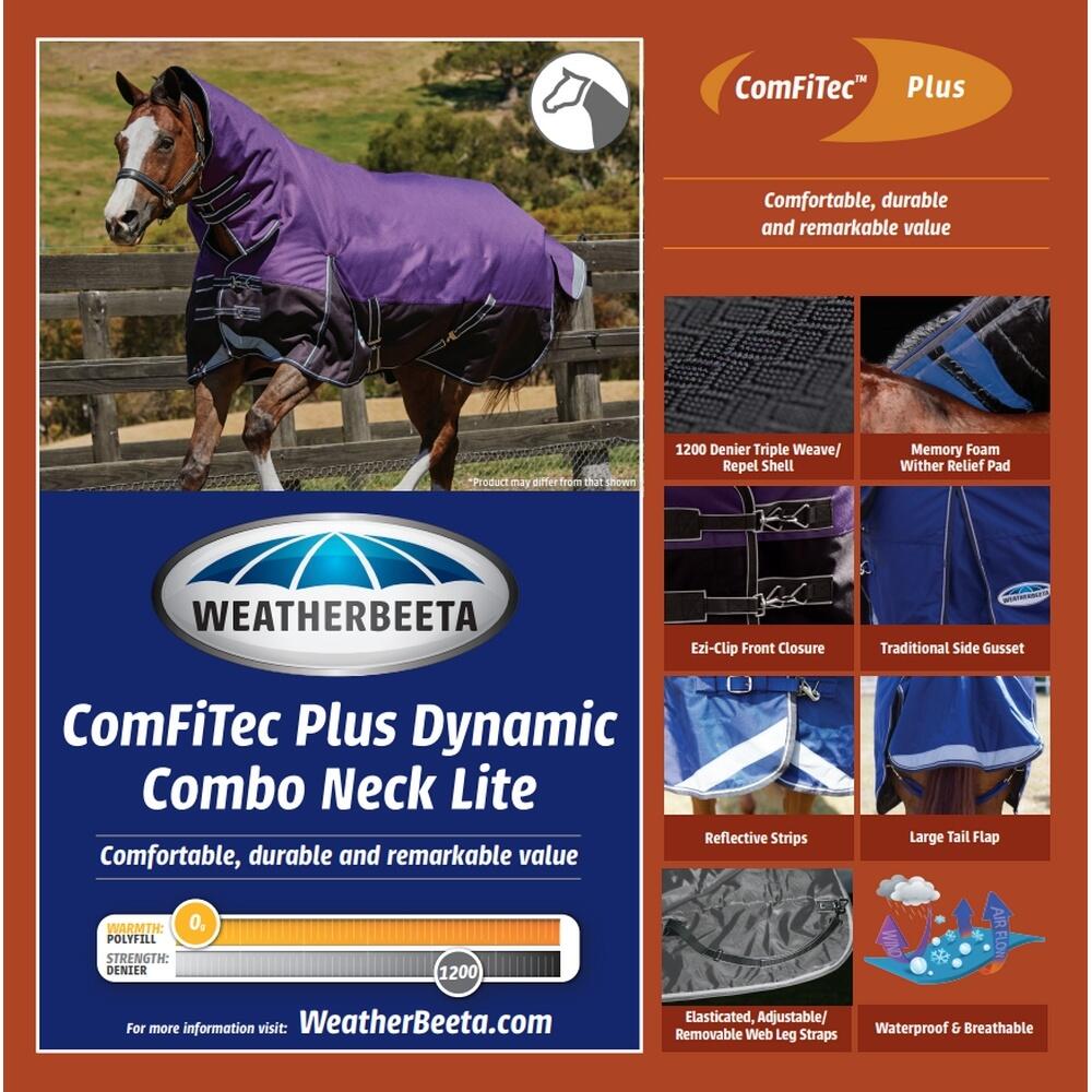 Comfitec Plus Lite Dynamic Combo Neck Turnout Rug (Purple/Black) 4/5