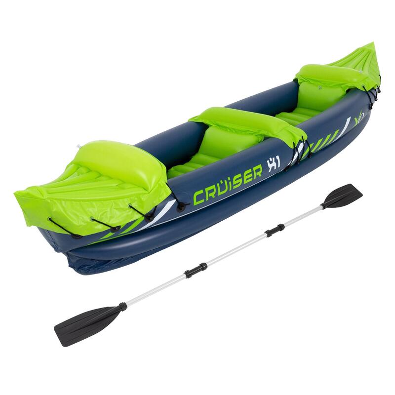 Kayak Cruiser X1 con pala doble de aluminio 325x81x53 cm verdeblancoazul 325 81 53