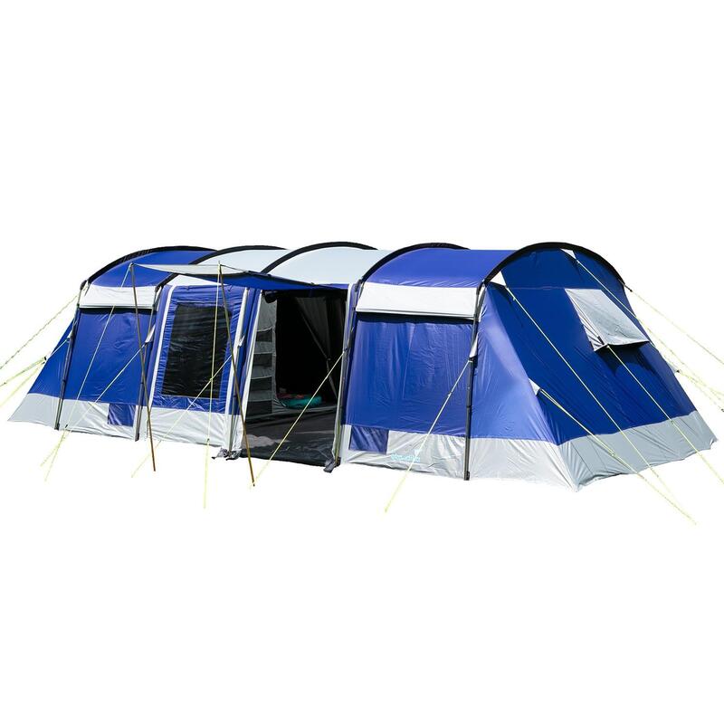 Namiot kempinowy Montana 10 Sleeper, 10-osobowy, 4 sypialnie, niebieski