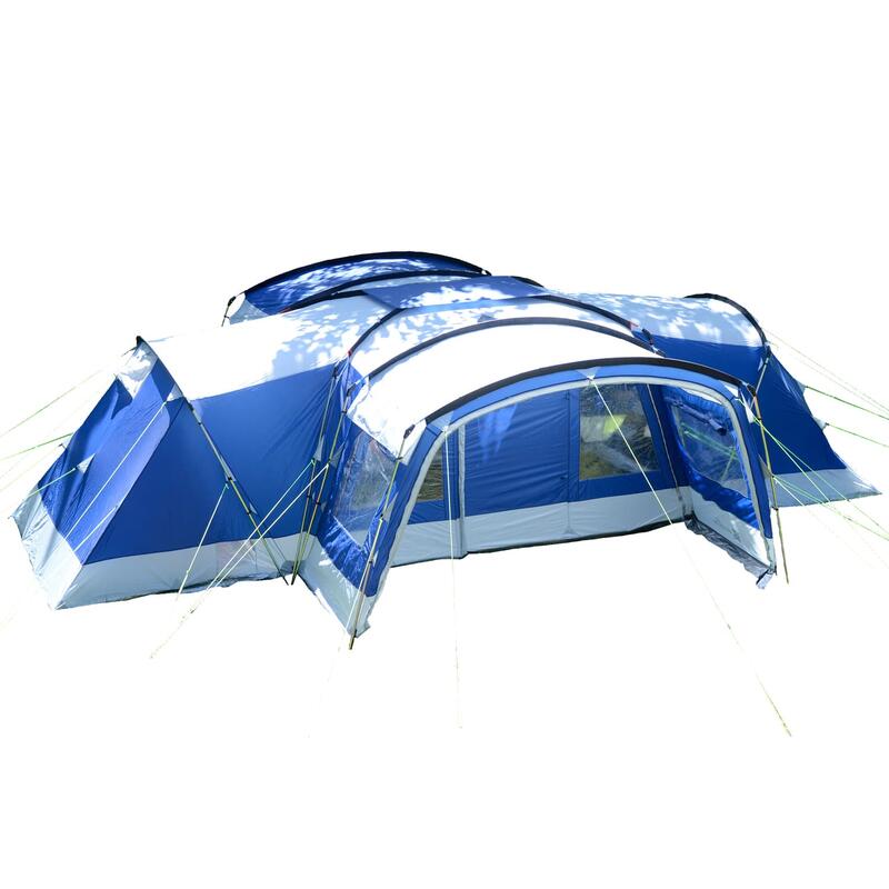 Nimbus - 12 persone - Tenda di campeggio - 4xCabine - Zanzariera - blu