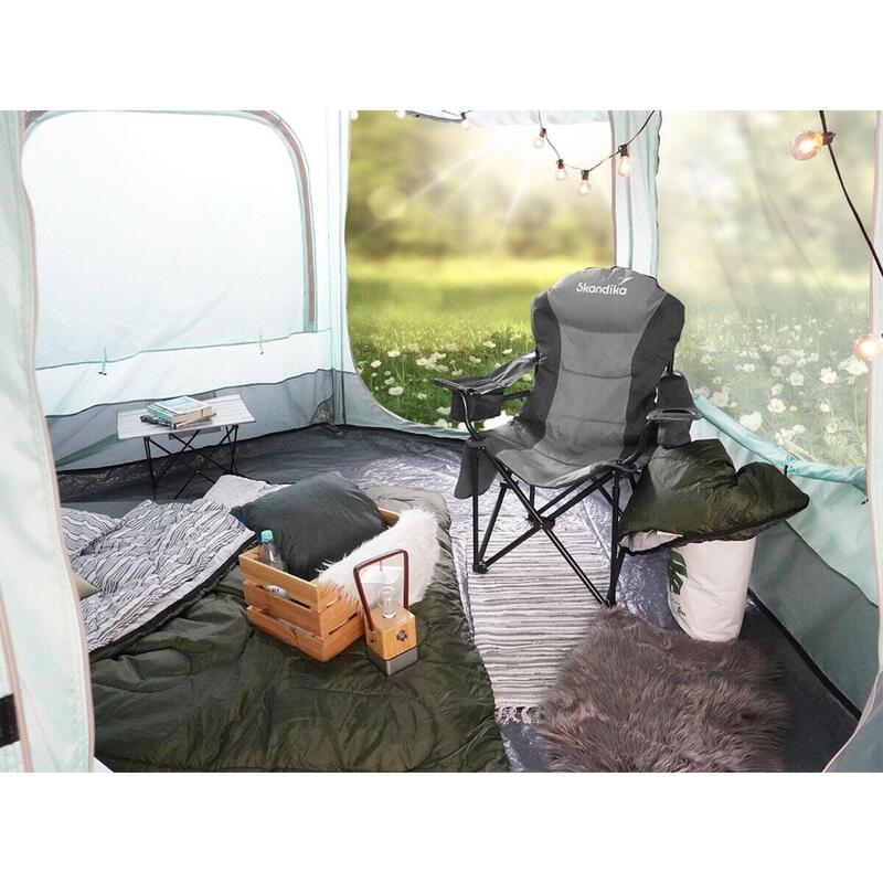 Campingstuhl Relax Comfort - Bequemer Klappstuhl mit Getränkehalter und Kühlfach