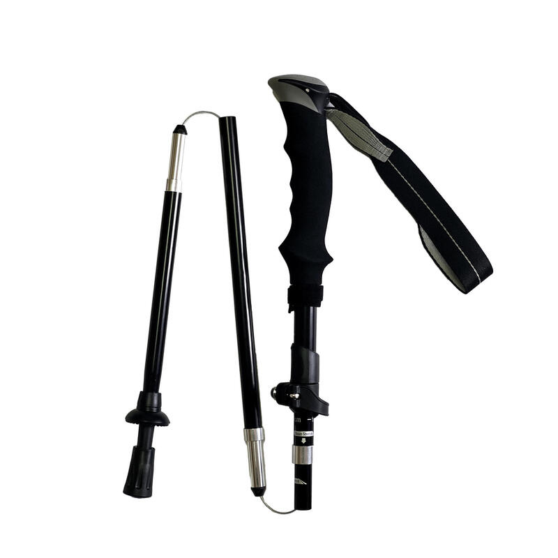 Bastão de trekking de alumínio DOBRÁVEL preto E EXTENSÍVEL 100-115cm