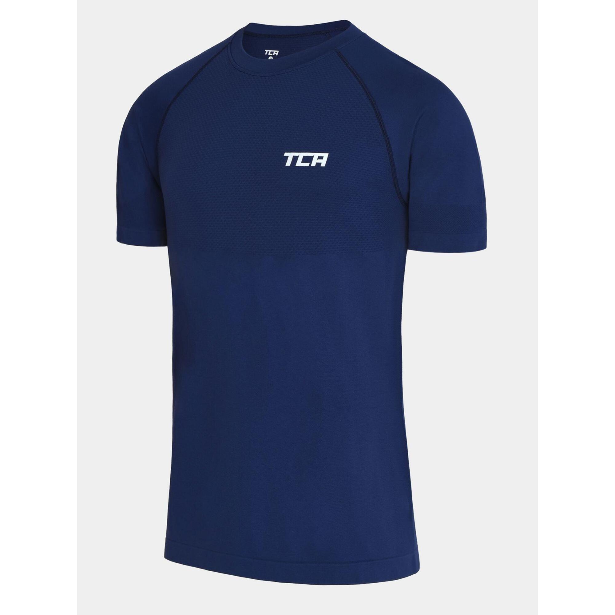 TCA Men's Superknit Breathable Running Gym T-Shirt - Blueprint