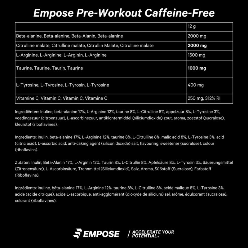 Pre-Workout - Sans caféine - 360 gr - Limonade
