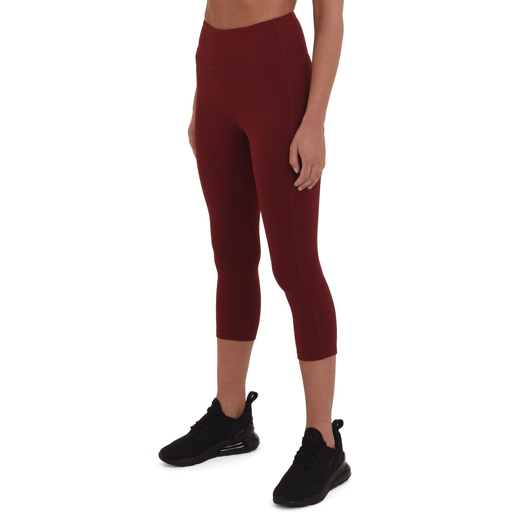 Women's Equilibrium Capri Leggings with Side Pocket - Cabernet 1/5