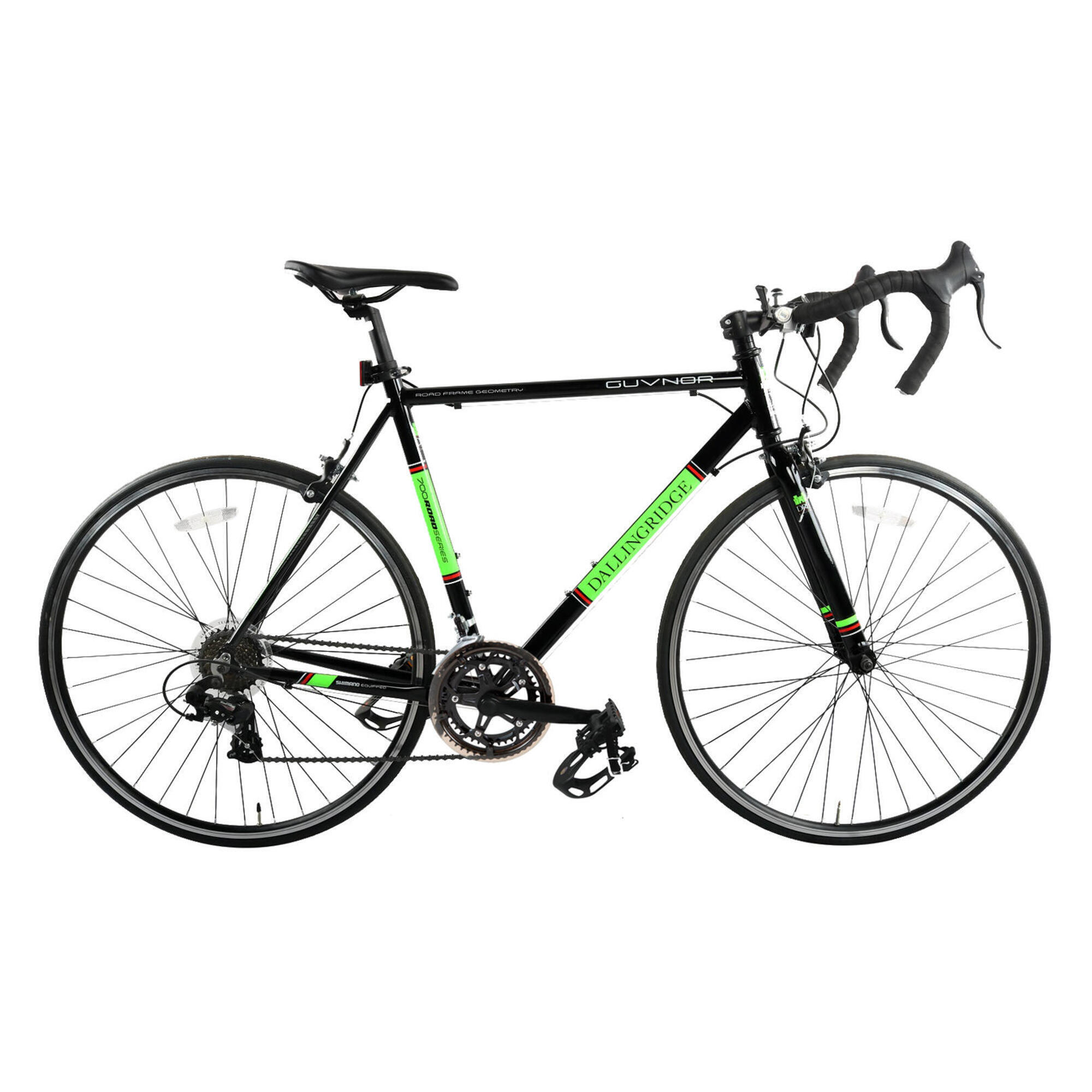 Dallingridge Guvnor Adults Road Bike, 700c Wheel - Gloss Black/Acid Green 1/1