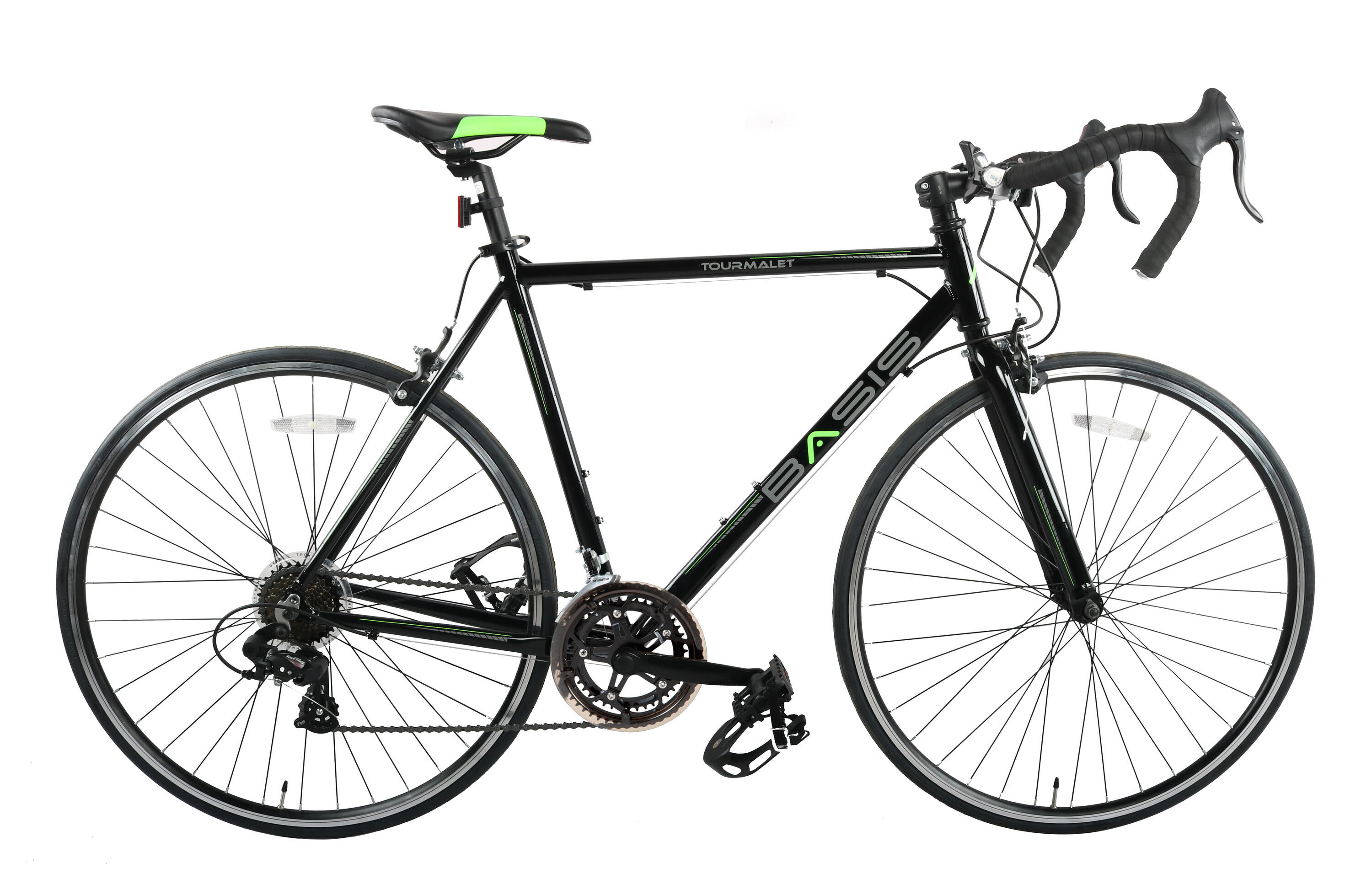 Basis Tourmalet 14 Adults Road Bike, 700c Wheel - Black/Lime 1/1
