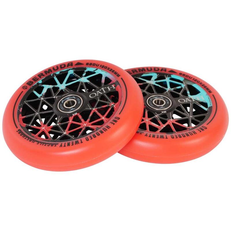 Roues Bermuda 120mm - Noir/Bleu Canard/Rouge