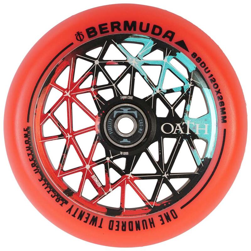 Roues Bermuda 120mm - Noir/Bleu Canard/Rouge