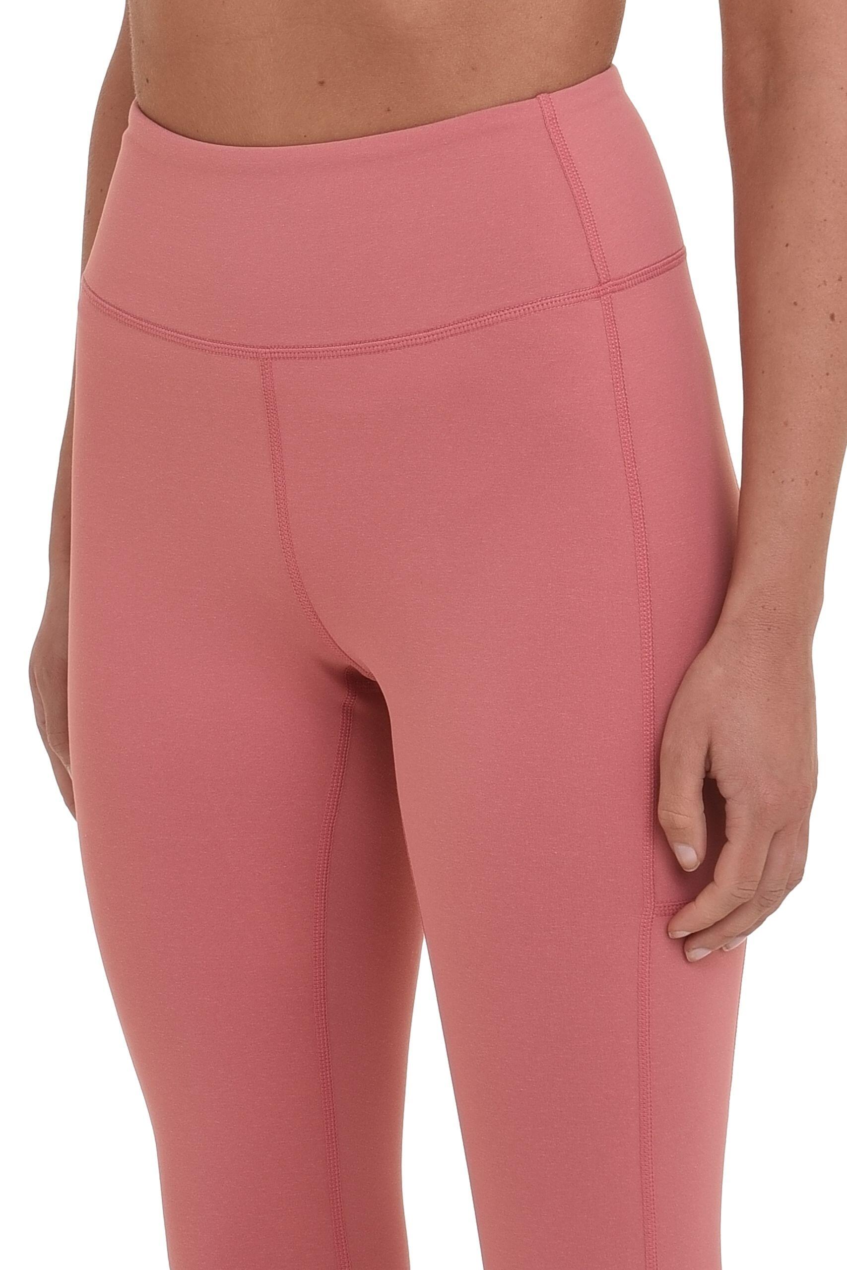 Women's Equilibrium Capri Leggings with Side Pocket - Dusty Rose/Redwood 4/5