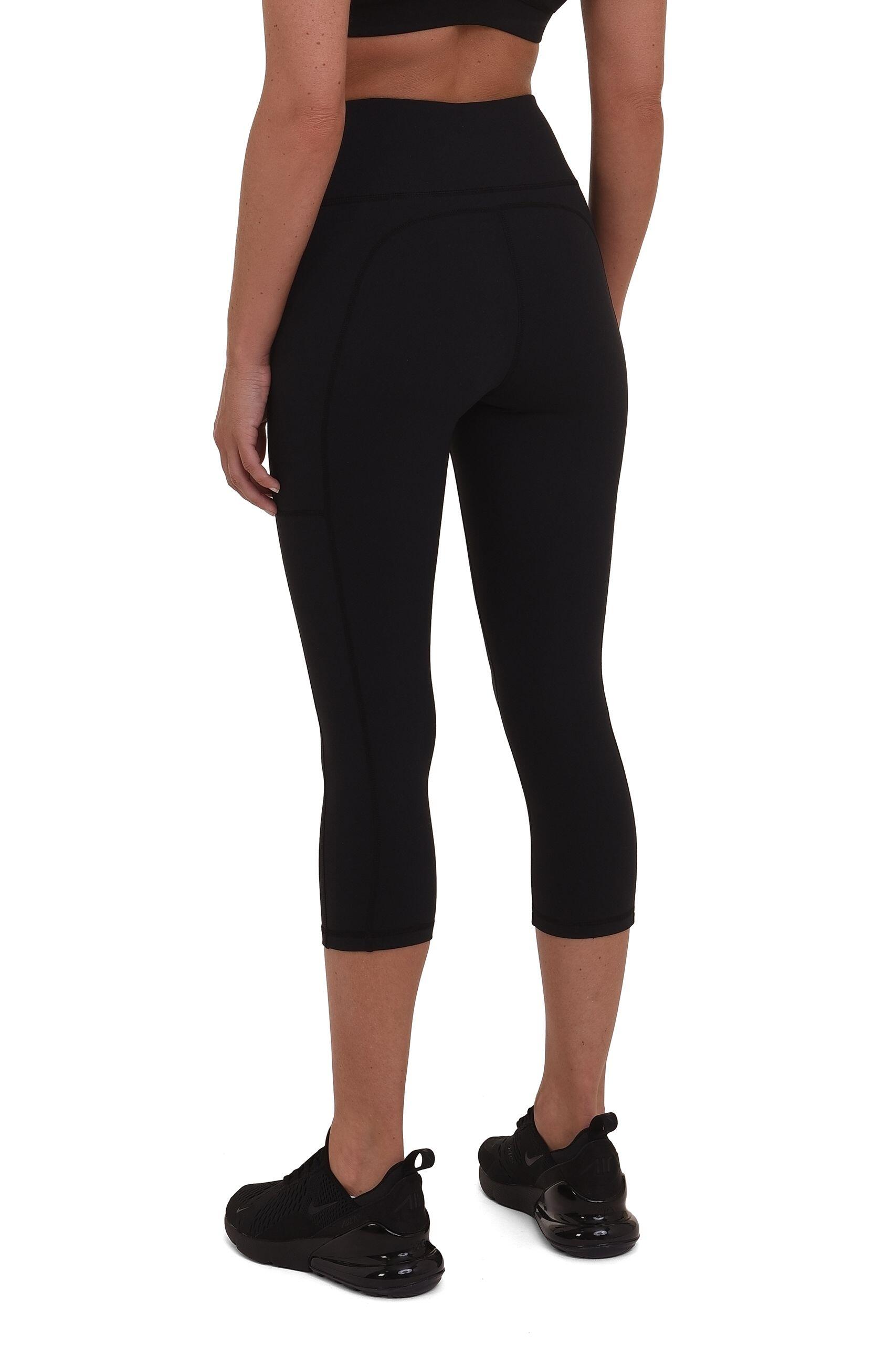 Women's Equilibrium Capri Leggings with Side Pocket - Black 2/5