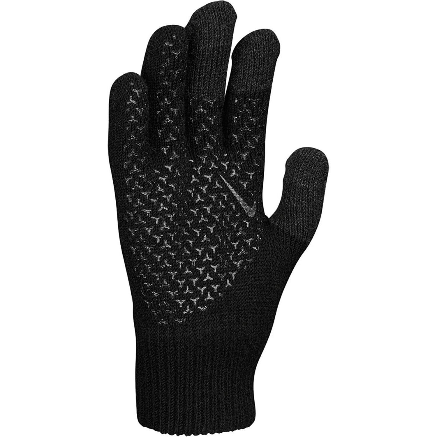 Mens Knitted Twisted Grip Gloves (Black) 2/3