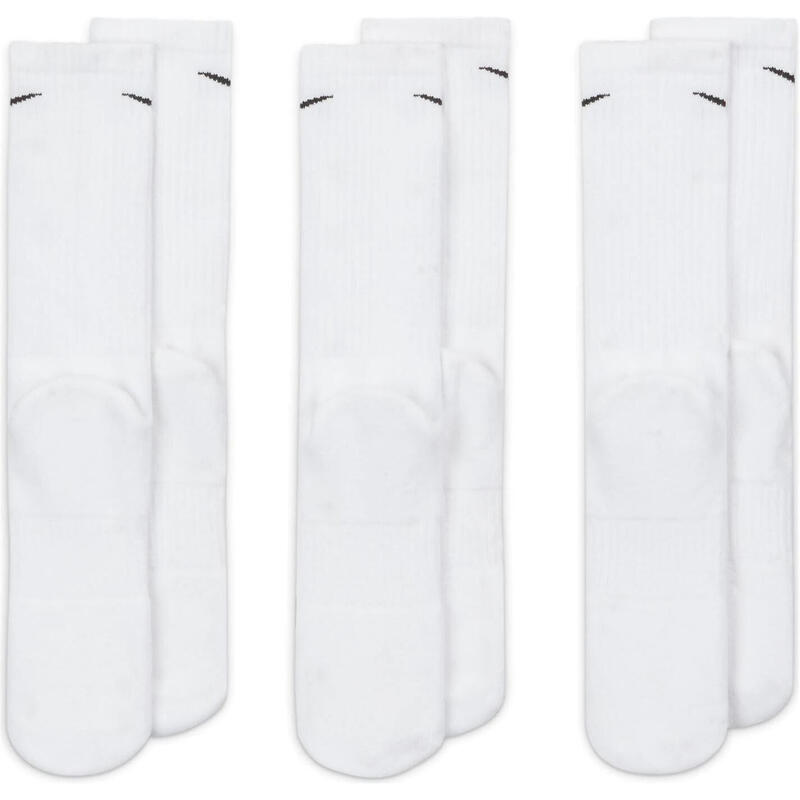 Erwachsene Cushioned Crew Socken (3er Pack) Unisex Weiß/Schwarz