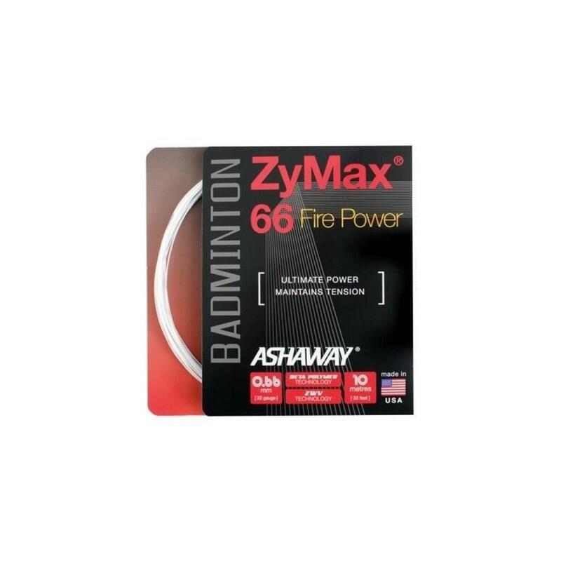 Naciąg do badmintona ZyMax 66 Power - set ASHAWAY Biały