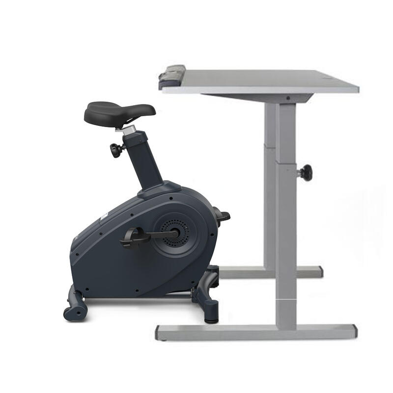 Stoelfiets Inc Bureau 122cm C3-DT5 - Elektronisch Verstelbaar - Display - Grijs