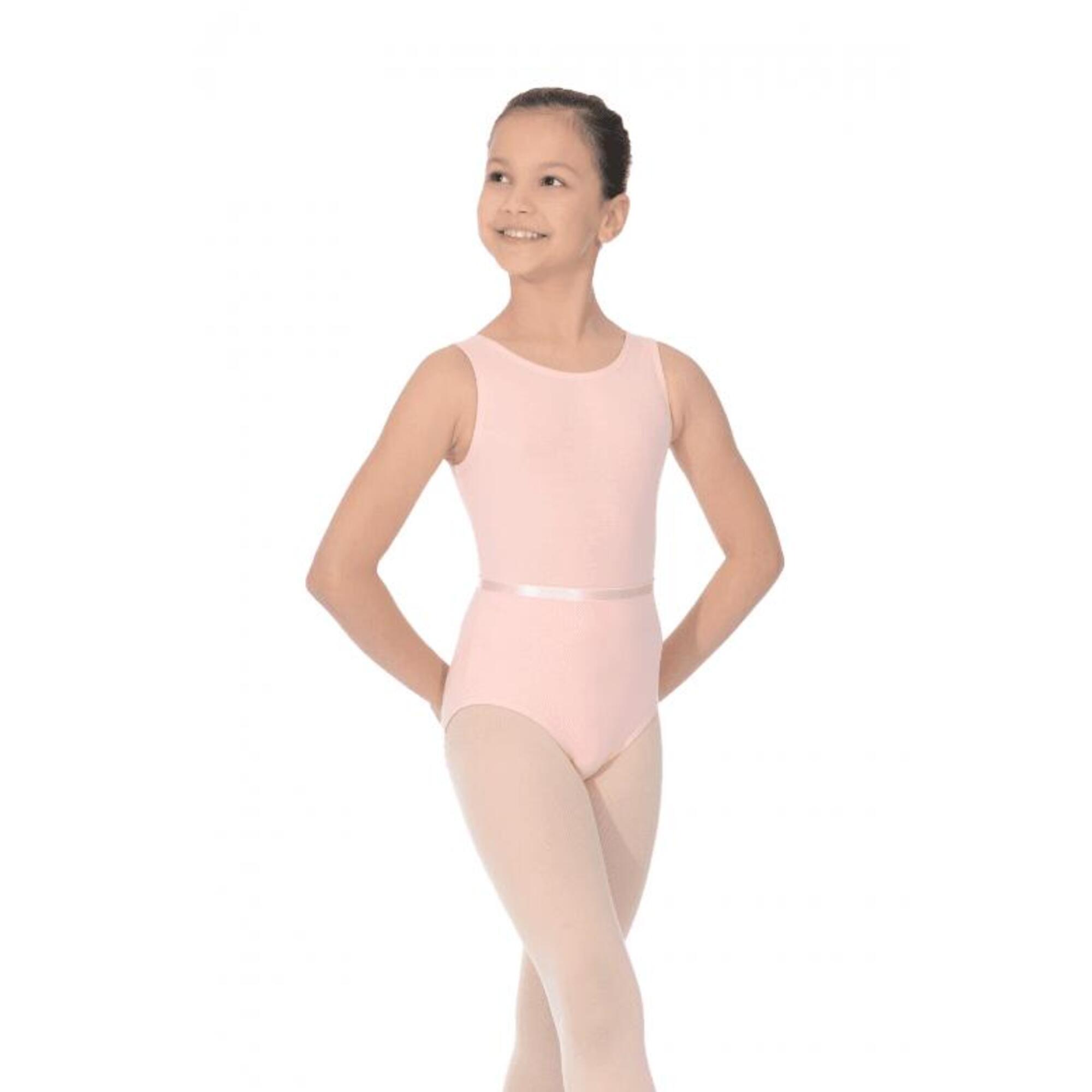 ROCH VALLEY Cotton June Sleeveless Exam Leotard with Belt in Pale Pink