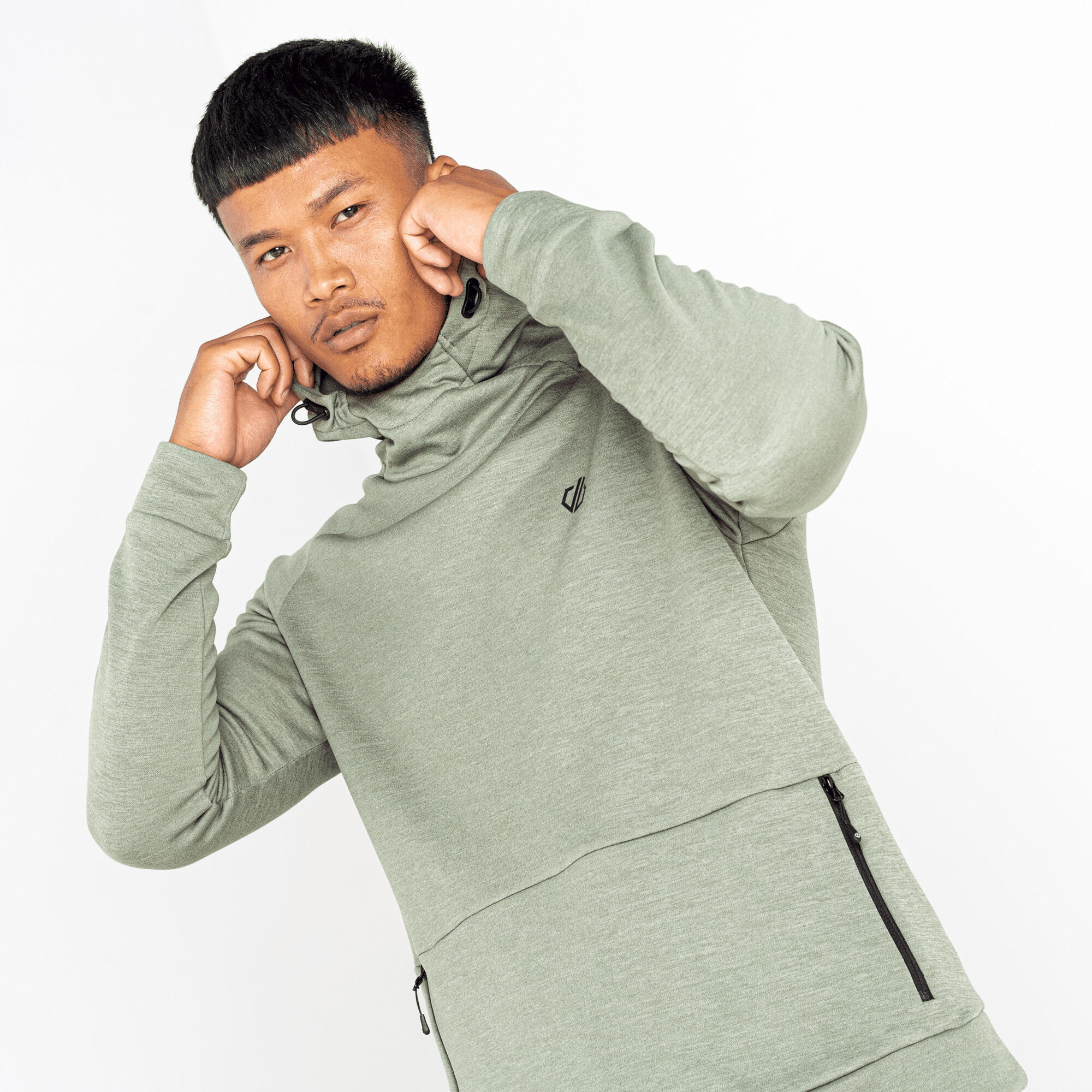 Mens Out Calling Marl Hoodie (Agave Green) 3/5