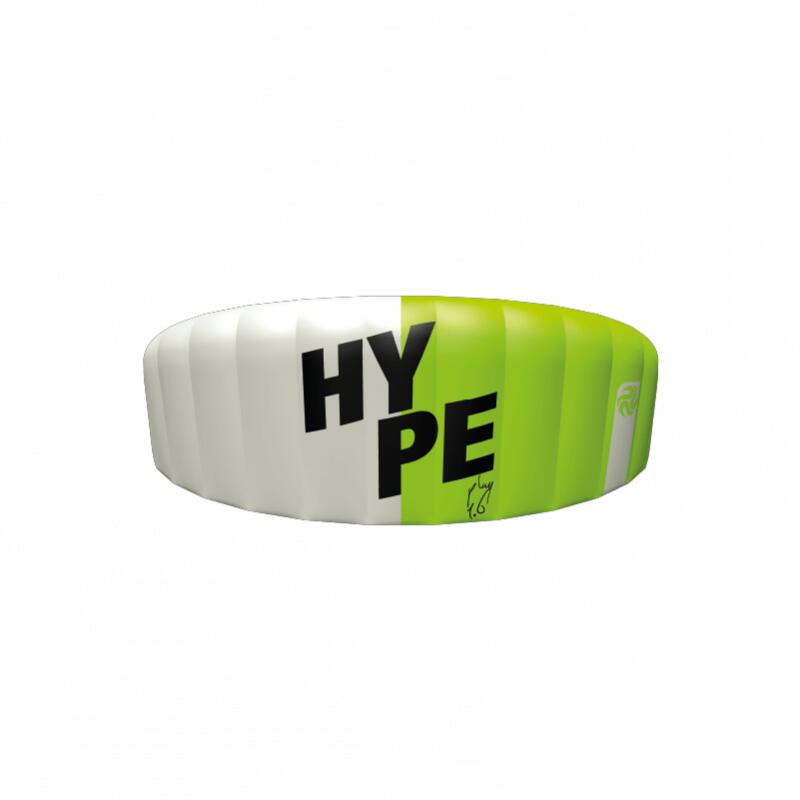Powerkite Hype Play 1.6 m2 - Green/White - 2-lijns matrasvlieger -Polsbanden