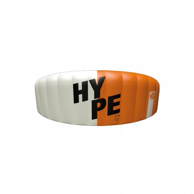 Powerkite Hype Play 1.9 m2 - Orange/White - 2-lijns matrasvlieger -Polsbanden