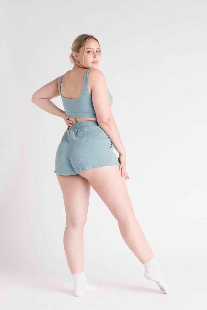 LOEWI Gerripte Shorts Fitness - Damen - Blau