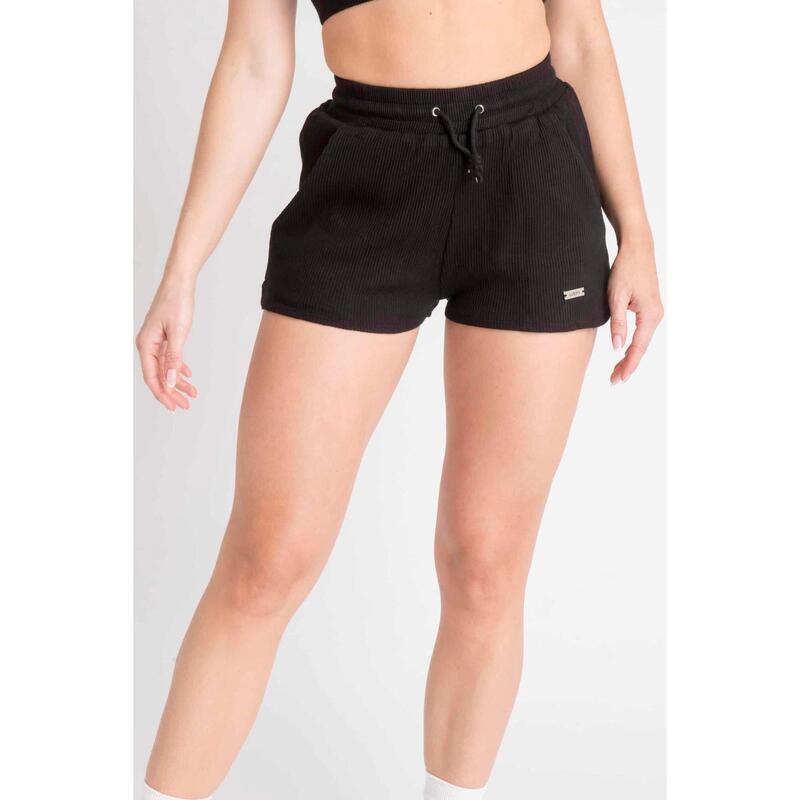 LOEWI Ribbed Short voor Fitness - Dames - Zwart