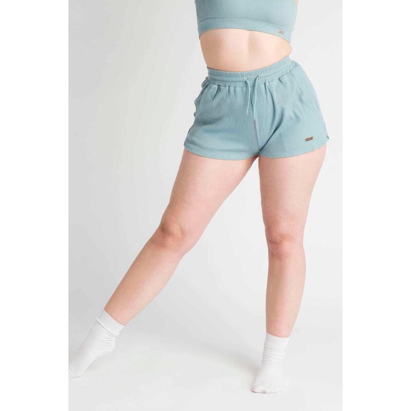 LOEWI Ribbed Short voor Fitness - Dames - Blauw