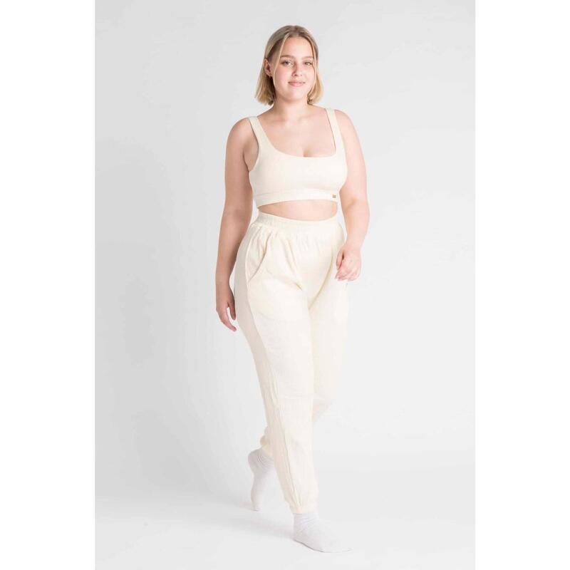 LOEWI Ribbed Jogger Broek Fitness - Dames - Geel