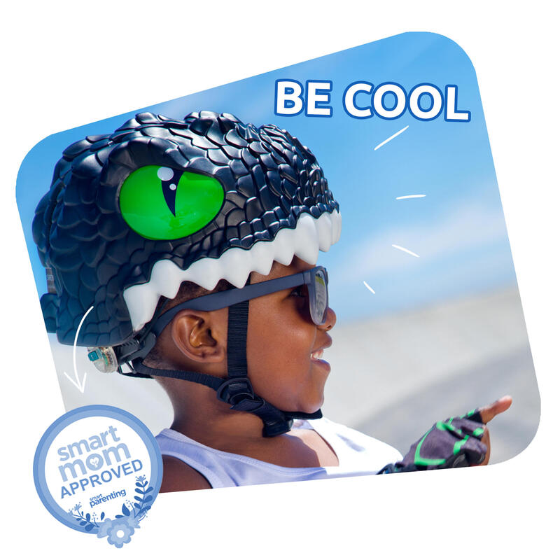 Fahrradhelm für Kinder | Grünes Krokodil | Crazy Safety | EN1078 Geprüft