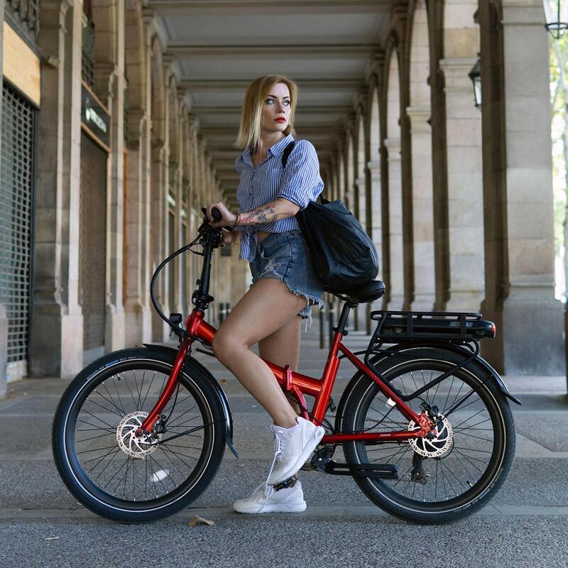 Bici da Città Pieghevole Elettrica 24" - Legend Siena 13Ah Rossa