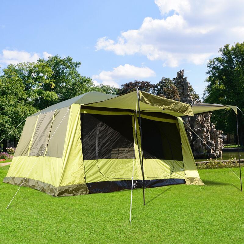 Outsunny Tenda da Campeggio con Veranda 8 Persone 410 × 310 × 225cm