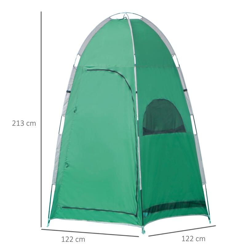 Outsunny Tenda Doccia Campeggio con Ingresso a Cerniera e Finestre Verde