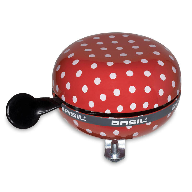 Cloche À Vélo Polkadot 80 Mm - Rouge/Blanc