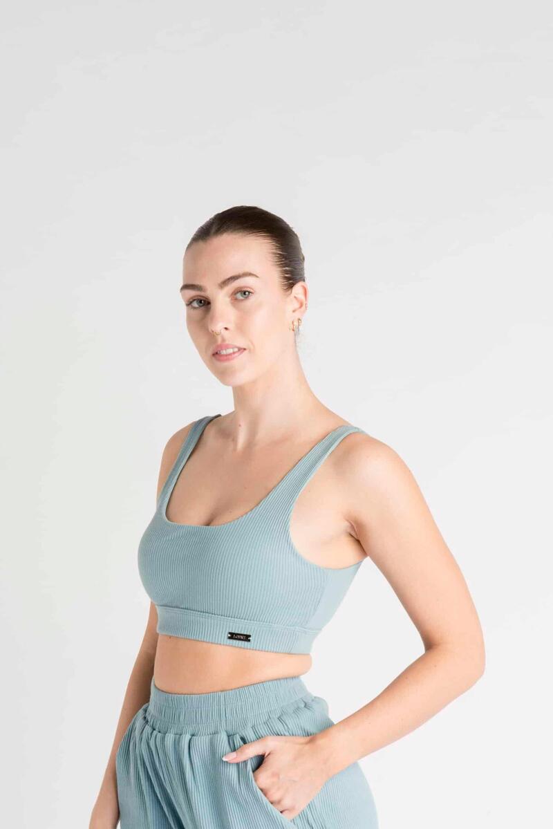 LOEWI Gerippter Sport-BH Fitness - Damen - Blau