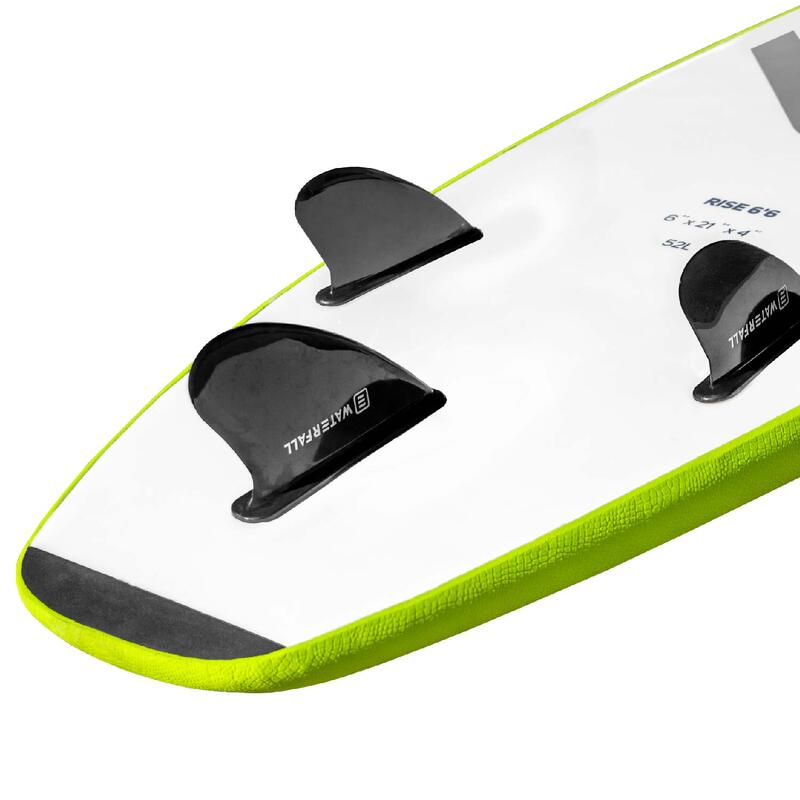 Planche de surf Soft Rise to 6.6' 52L + 3 ailerons et un leash