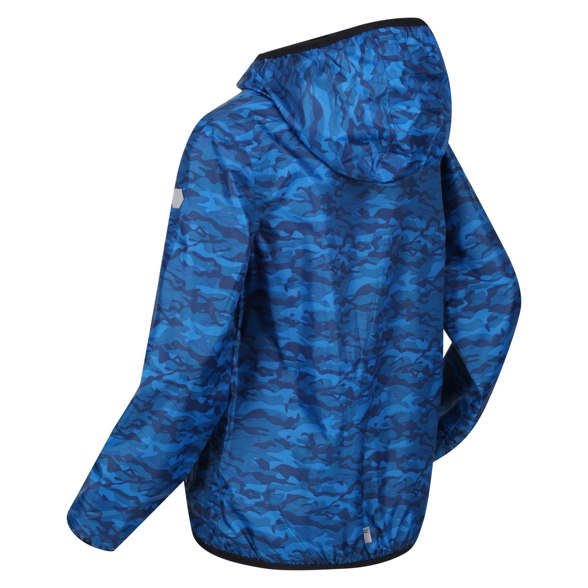 Childrens/Kids Lever Camo Packaway Waterproof Jacket (Imperial Blue) 3/5