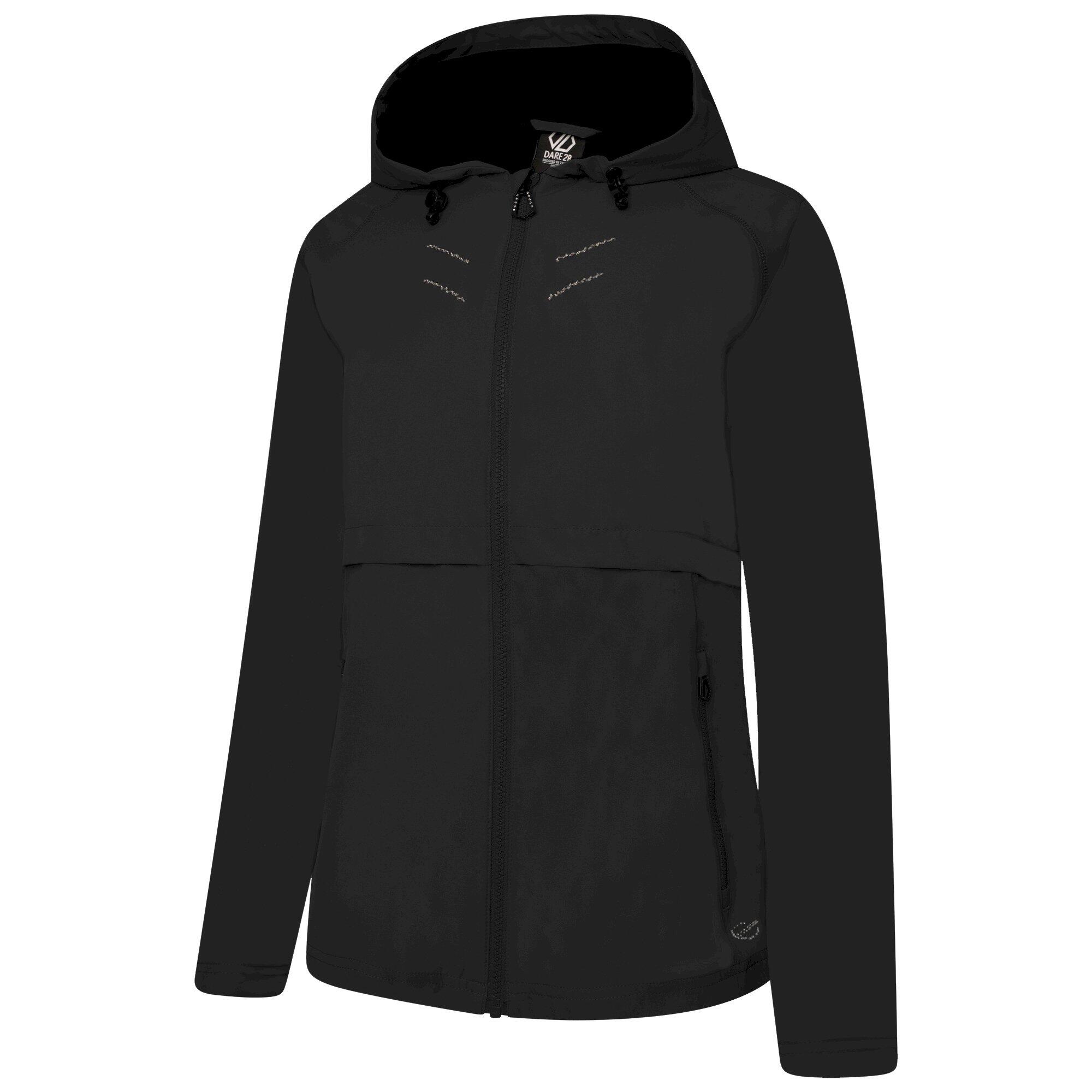 Womens/Ladies Crystallize Waterproof Jacket (Black) 2/5