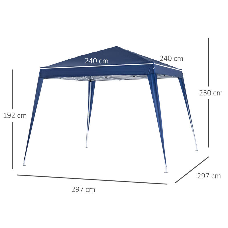 Carpa eventos deportivos Outsunny azul 240x240x250cm