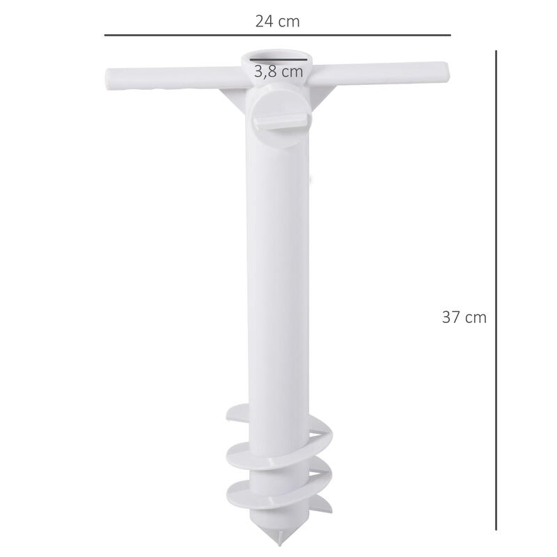 Ponta para Chapéu de Sol 37x24 cm Branco Outsunny