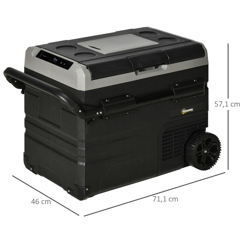 Nevera y congelador de compresor 60L Outsunny 71,1x46x57,1 cm negro